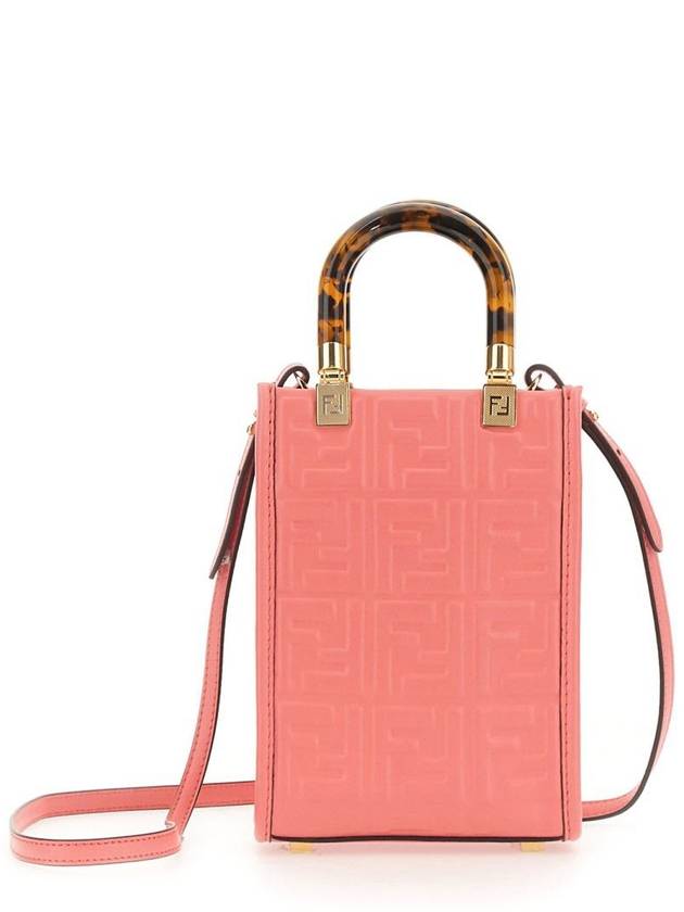 Sunshine FF Motif Small Leather Tote Bag Pink - FENDI - BALAAN 2