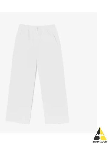 Women s Straight Woven Pants OFFWHITE Off White - LACOSTE - BALAAN 1