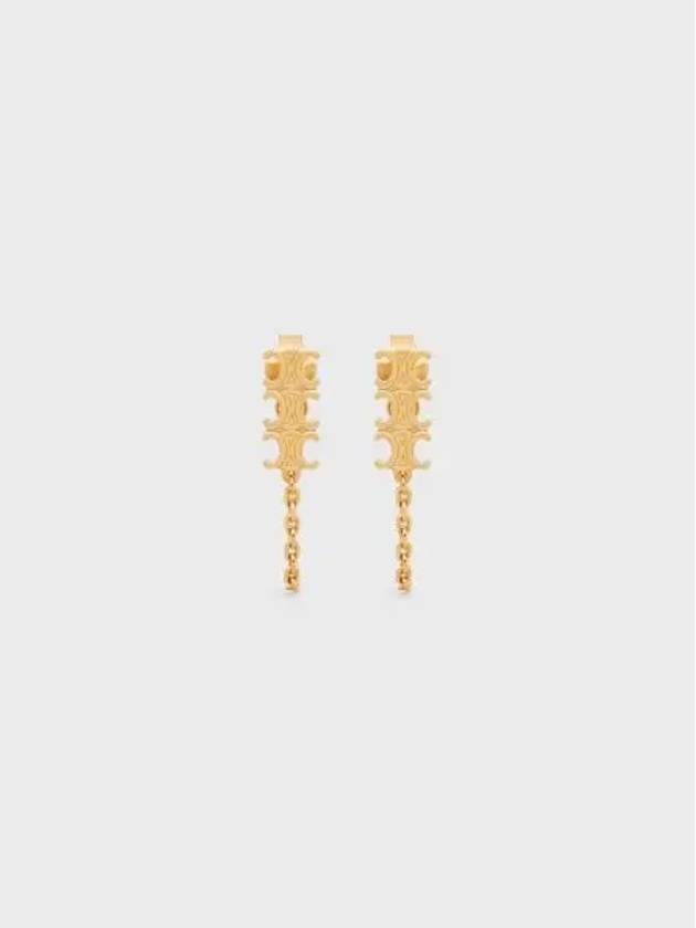 Triomphe Chain Earrings Gold Finish Brass - CELINE - BALAAN 1