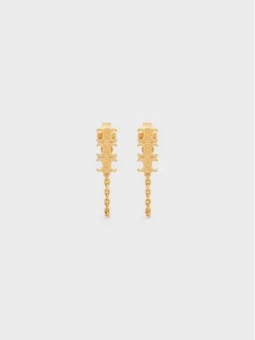 Triomphe Chain Earrings Gold Finish Brass - CELINE - BALAAN 1