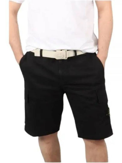 Compass Badge Cargo Shorts Black - STONE ISLAND - BALAAN 2