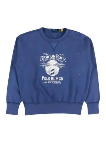 Graphic Print Sweatshirt Blue Heaven - POLO RALPH LAUREN - BALAAN 2