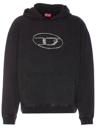 S-Boxt Logo Print Cotton Hoodie Black - DIESEL - BALAAN 2