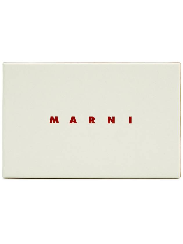 Men's Compact Tri-Fold Leather Half Wallet Black - MARNI - BALAAN 10