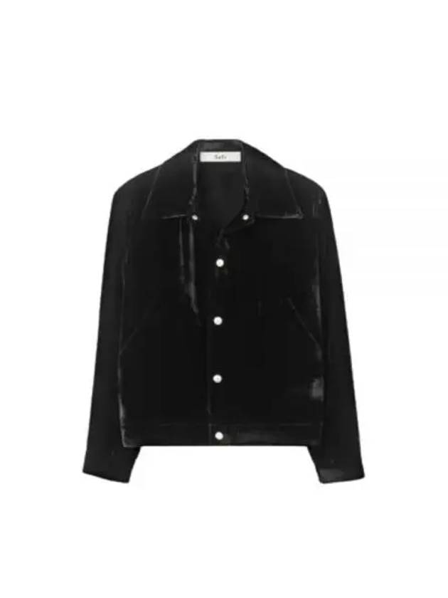 24 ENZO JACKET MIDNIGHT VELOUR - SEFR - BALAAN 1