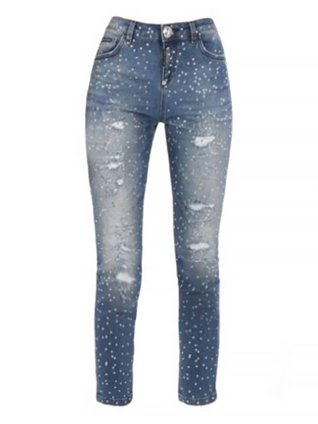 Denim Cotton Crop Jeans Blue - PHILIPP PLEIN - BALAAN 2