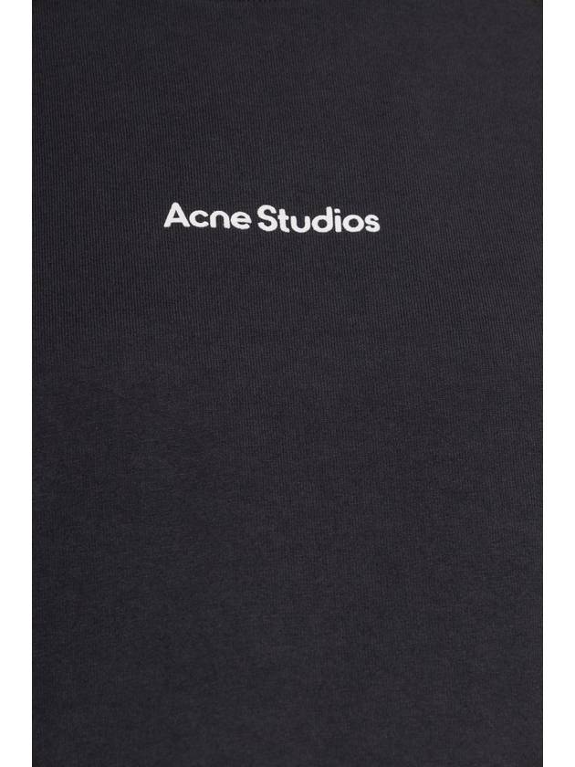 Stamp Logo Cotton Short Sleeve T-Shirt Black - ACNE STUDIOS - BALAAN 6