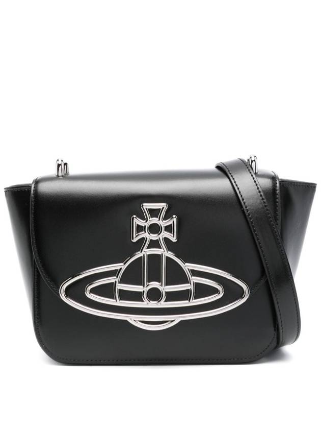 Linda Logo Plaque Leather Cross Bag Black - VIVIENNE WESTWOOD - BALAAN 3