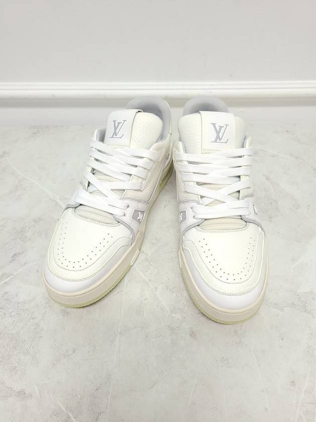 White LV Leather Trainer Sneakers 6 5 - LOUIS VUITTON - BALAAN 2