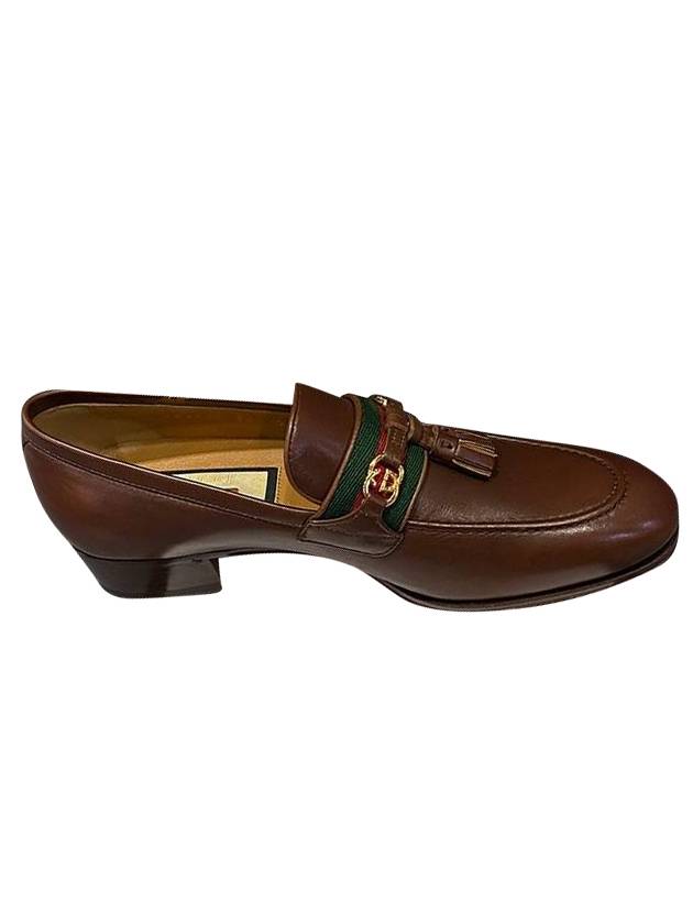 GG Interlocking Logo Web Tassel Loafer Brown - GUCCI - BALAAN 1