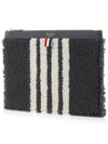 4 Bar Curly Merino Document Small Clutch Bag Medium Grey - THOM BROWNE - BALAAN 3