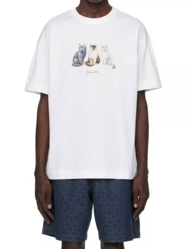 Cat Print Cotton Short Sleeve T-Shirt White - GIVENCHY - BALAAN 2