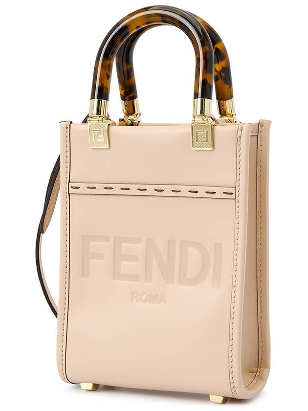 Sunshine Shopper Small Leather Tote Bag Pink - FENDI - BALAAN 3