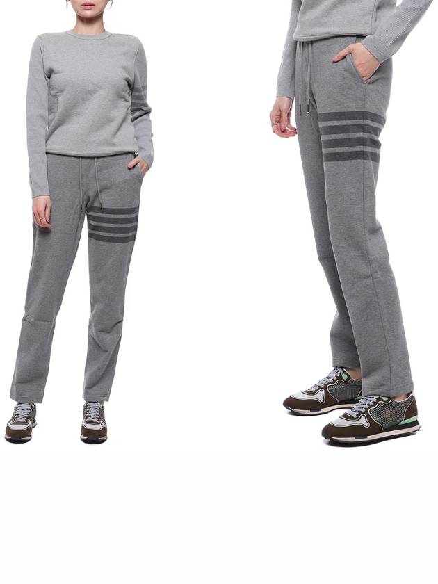 4 Bar Sweat Track Pants Grey - THOM BROWNE - BALAAN 3