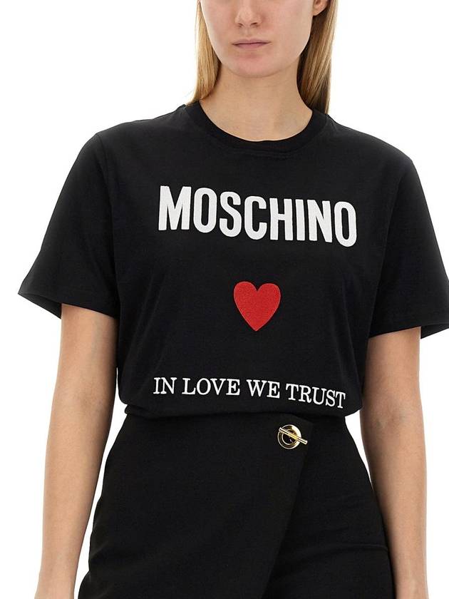 short sleeve t-shirt 07030541 2555 BLACK - MOSCHINO - BALAAN 5