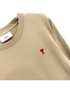 Small Heart Logo Sweatshirt Beige - AMI - BALAAN 3