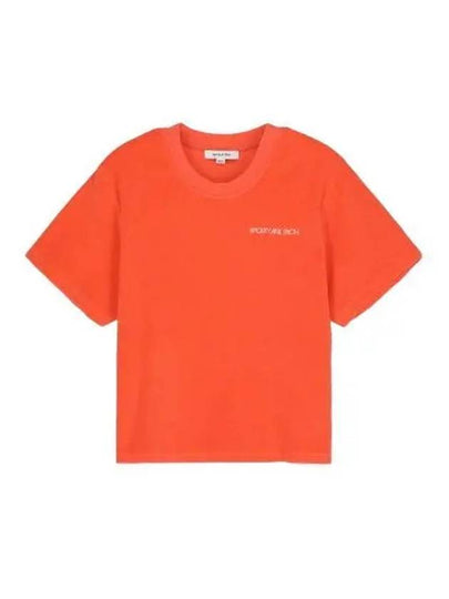 Embroidered Logo Short Sleeve T-Shirt Orange - SPORTY & RICH - BALAAN 2