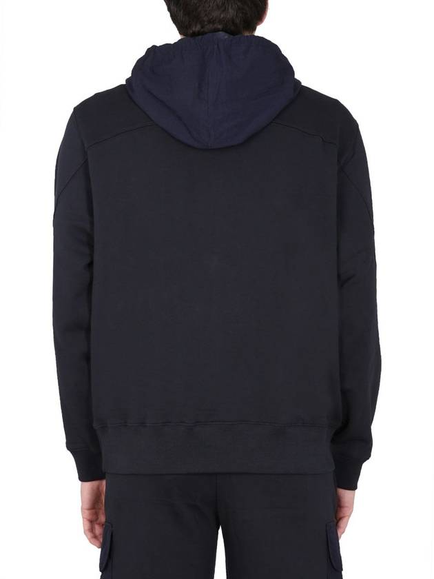 PS Happy Contrast Nylon Hoodie Navy - PAUL SMITH - BALAAN 4