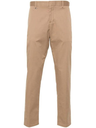 Stretch Cotton Straight Pants Beige - HUGO BOSS - BALAAN 1