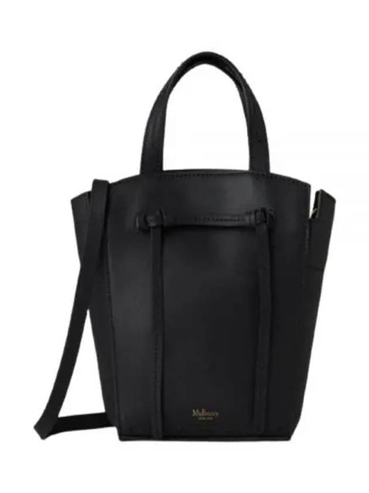 Clovelly Logo Leather Shoulder Bag Black - MULBERRY - BALAAN 2