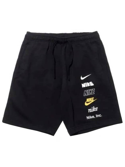 Club Fleece French Terry Shorts Black - NIKE - BALAAN.