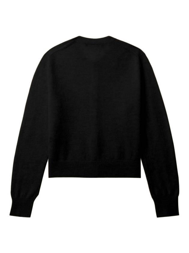 Face Logo Wool Cardigan Black Women s - ACNE STUDIOS - BALAAN 2