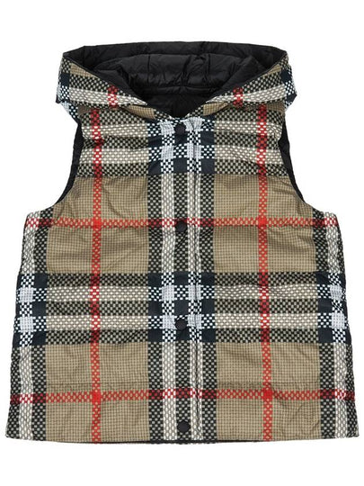 Vintage Check Reversible Hooded Padded Vest Beige - BURBERRY - BALAAN 2