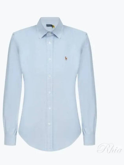 Pony Classic Fit Long Sleeve Shirt Blue - POLO RALPH LAUREN - BALAAN 2