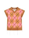 Argyle Floating Thread Mohair Vest Camellia - MARNI - BALAAN 2