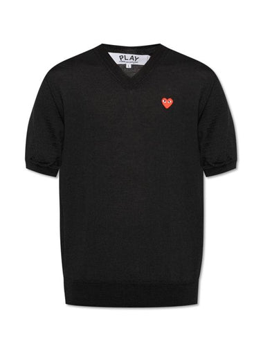 Red Heart Wappen Short Sleeve Knit - COMME DES GARCONS - BALAAN 1