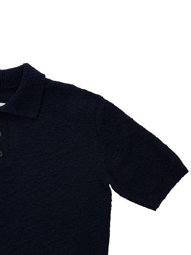 Nostalgic Boucle Knit Polo Shirt Navy - MAISON MARGIELA - BALAAN 5