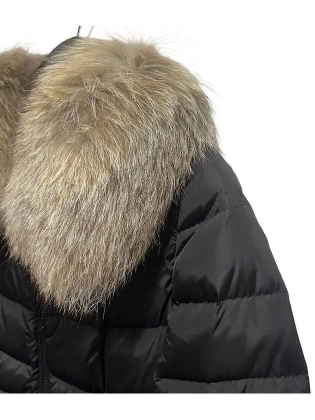 Hirondelle Fox Fur Collar Long Padding Black - MONCLER - BALAAN 3