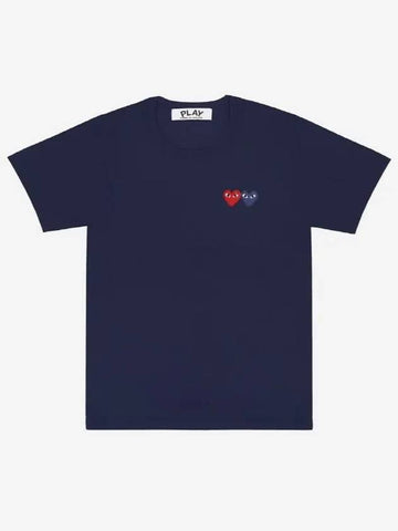 W Double Wappen T Shirt Navy AZ T225 051 2 - COMME DES GARCONS - BALAAN 1