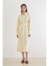 Two Button Silky Long Shirt Dress YELLOW - ILROZE - BALAAN 2