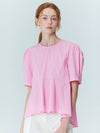 Back Ribbon Detail Peplum Blouse_Pink - OPENING SUNSHINE - BALAAN 1