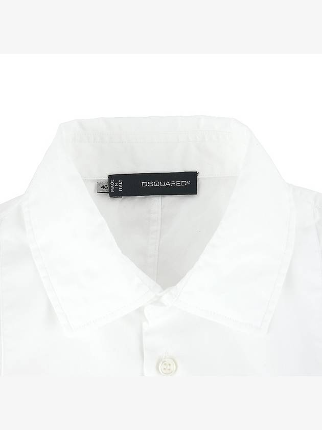 slim fit long sleeve shirt white - DSQUARED2 - BALAAN 5