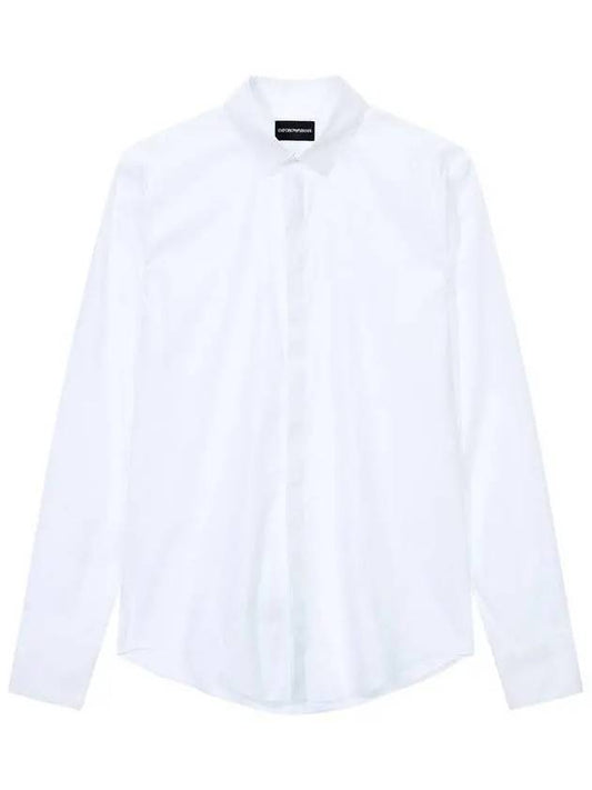 Men s Easy Hidden Closing Shirt White - EMPORIO ARMANI - BALAAN 1