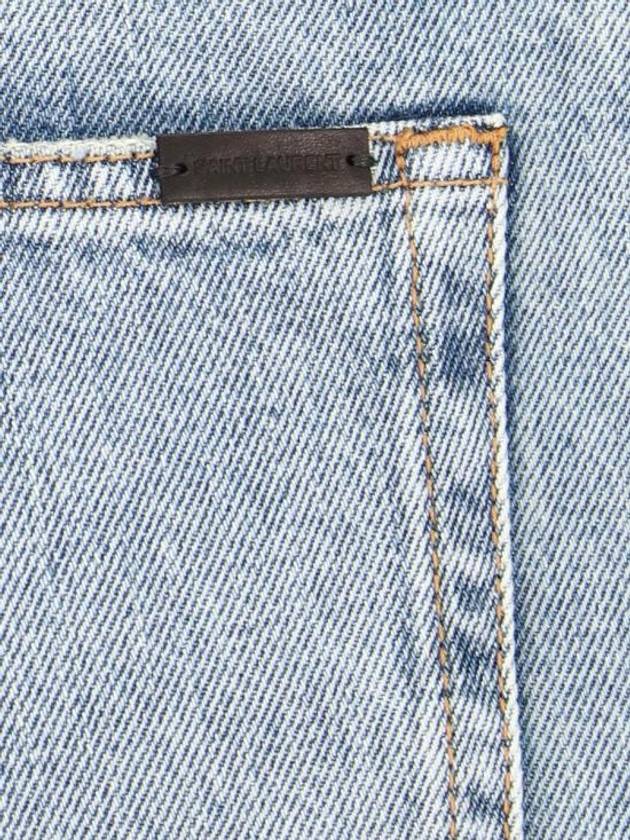 Denim Cotton Straight Jeans Blue - SAINT LAURENT - BALAAN 6