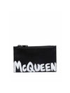 Graffiti Logo Zipper Card Wallet Black - ALEXANDER MCQUEEN - BALAAN 2