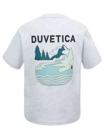 Toqua Light Melange Gray Unisex Top Short Sleeve T Shirt - DUVETICA - BALAAN 1