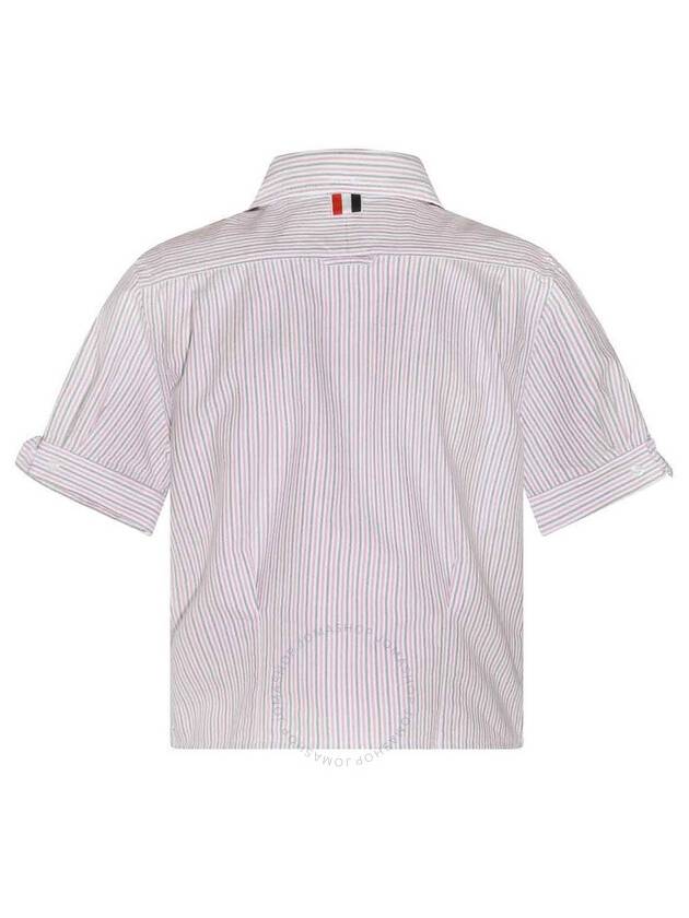 Stripe Oxford Short Sleeve Shirt Red - THOM BROWNE - BALAAN 3