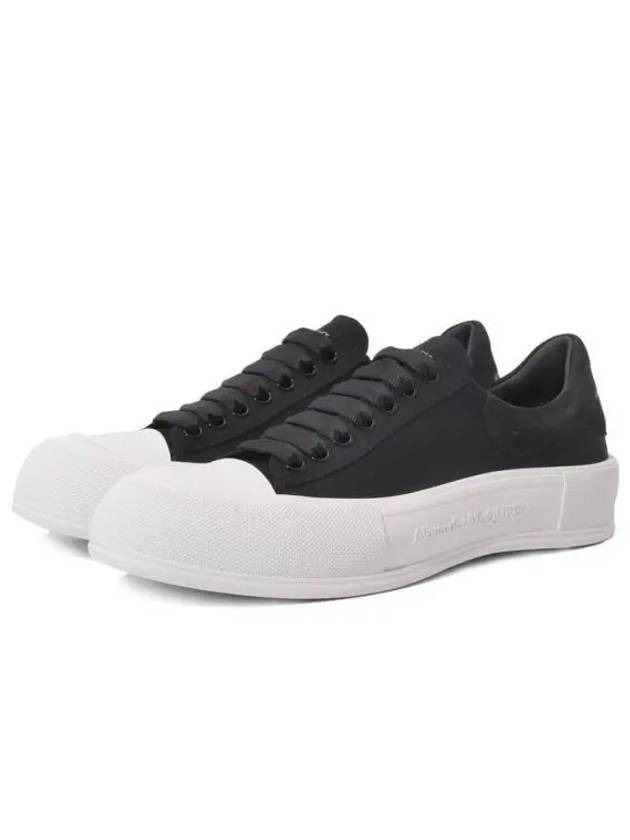 Deck Lace-up Plimsoll Low-top Sneakers Black - ALEXANDER MCQUEEN - BALAAN 2