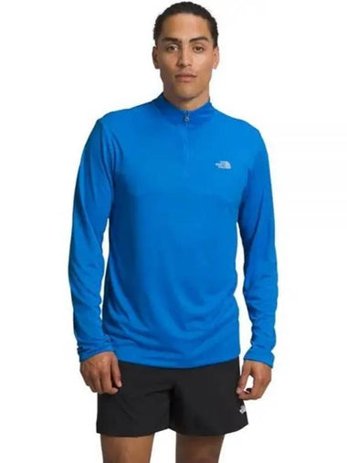 Men's Elevation Half Zip-Up Long Sleeve T-Shirt Blue - THE NORTH FACE - BALAAN 1