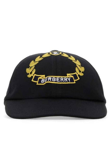 BLACK Black cotton baseball cap 8069377 A1189 - BURBERRY - BALAAN 1