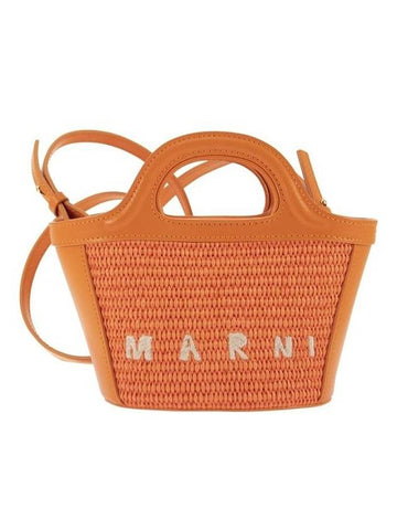 Rattan Micro Tropicalia Cross Bag Orange - MARNI - BALAAN 1