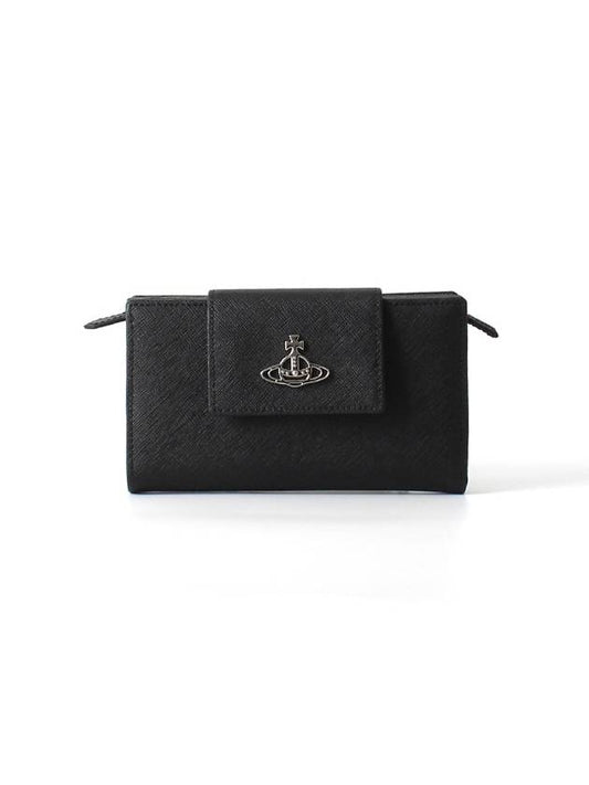 Saffiano New Medium Wallet Black - VIVIENNE WESTWOOD - BALAAN 2