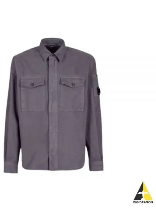 Military Twill Emerald Pocket Long Sleeve Shirt Grey - CP COMPANY - BALAAN 2