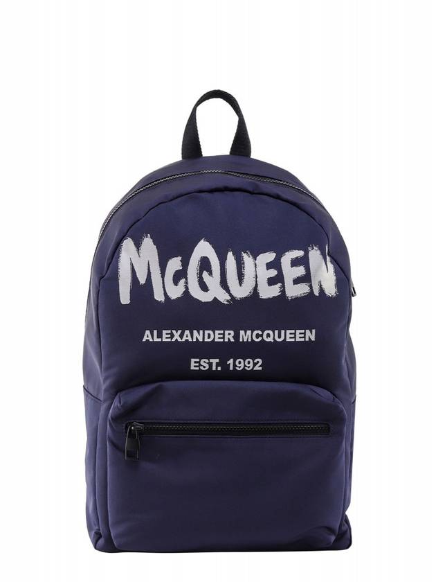 Graffiti Metropolitan Backpack Navy - ALEXANDER MCQUEEN - BALAAN 1