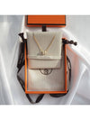 Mini Pop H Pendant Necklace Gold Blanc White - HERMES - BALAAN 7