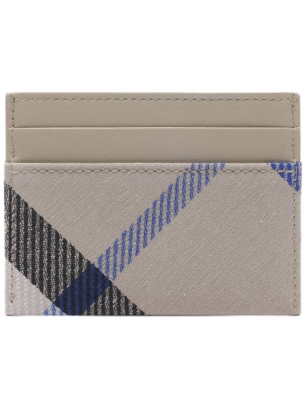 Checked Leather Card Wallet Beige - BURBERRY - BALAAN 5